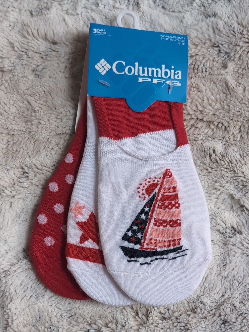 Columbia PFG Nautical Liner Socks 3 Pairs